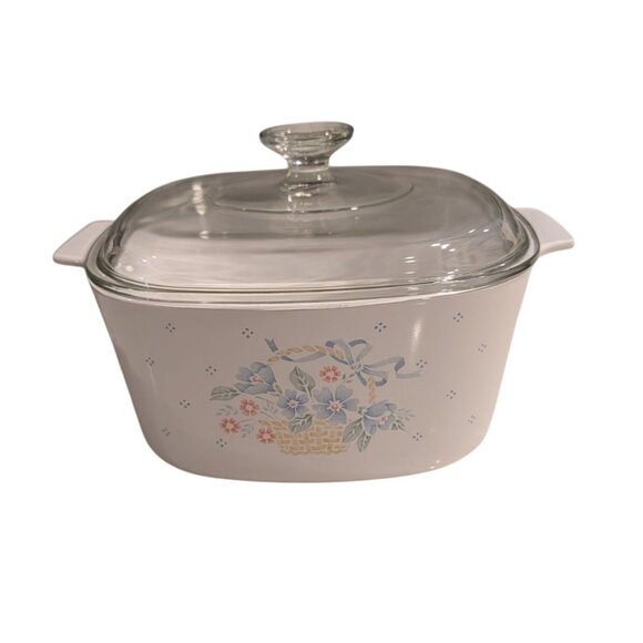 Pyrex Country Cornflower 3L Casserole Dish A-3B Lid A9C Blue ribbon basket - Picture 1 of 15